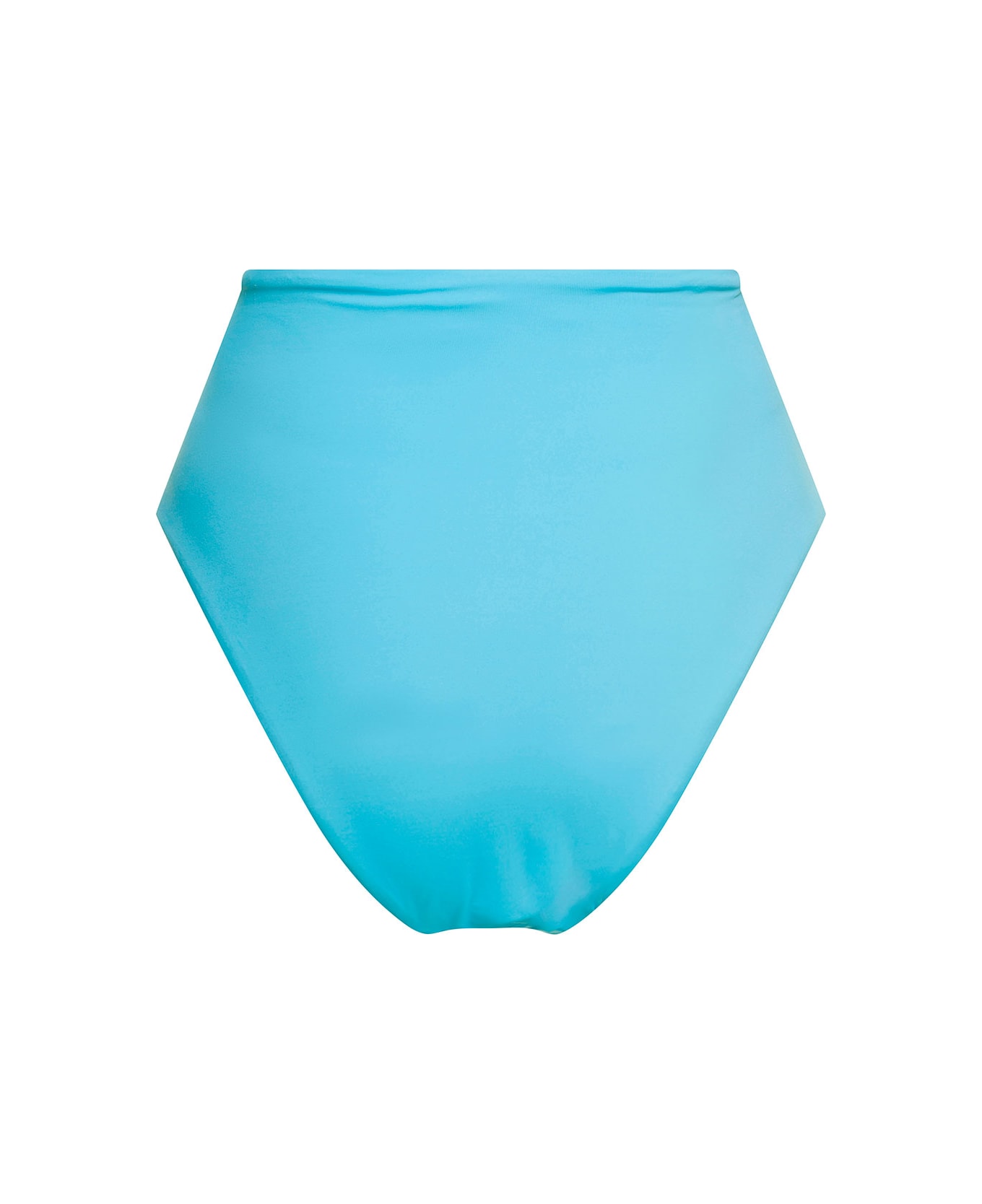 self-portrait High Waisted Bikini Bottoms With Ruched Detailing In Turquoise Polyamide Woman - Light blue