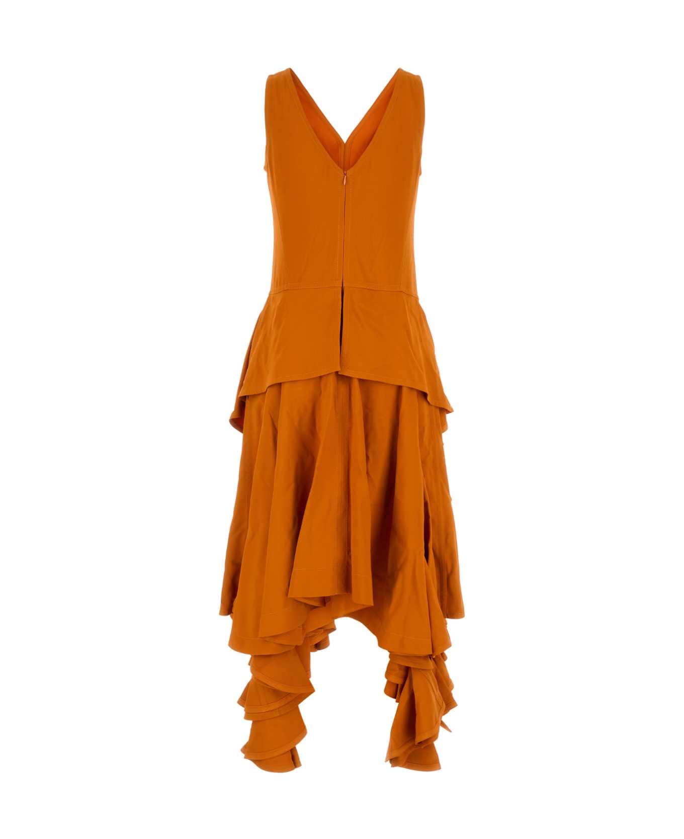 Bottega Veneta Orange Stretch Viscose Dress - APRICOT