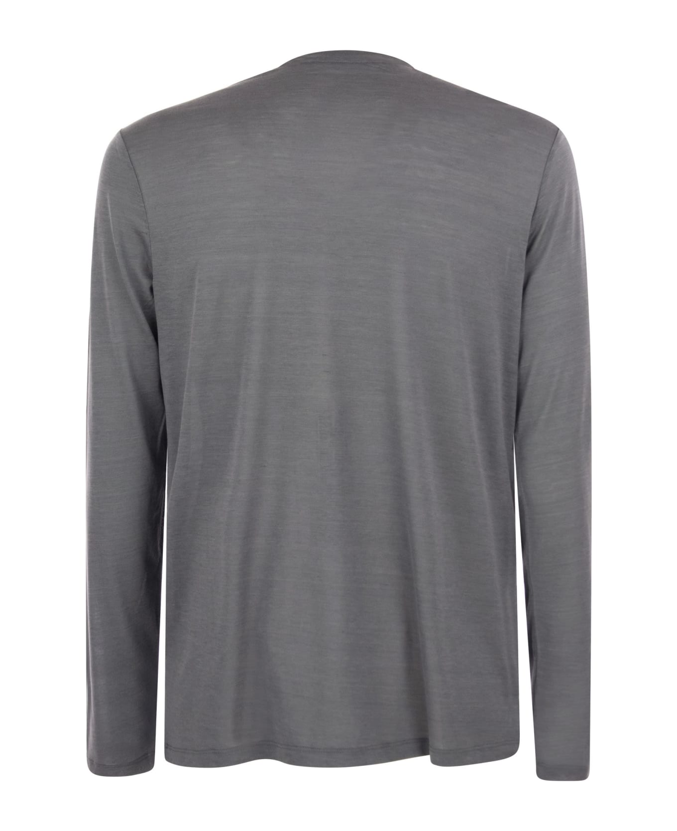 Majestic Filatures Crew-neck T-shirt In Silk And Cotton - Grey