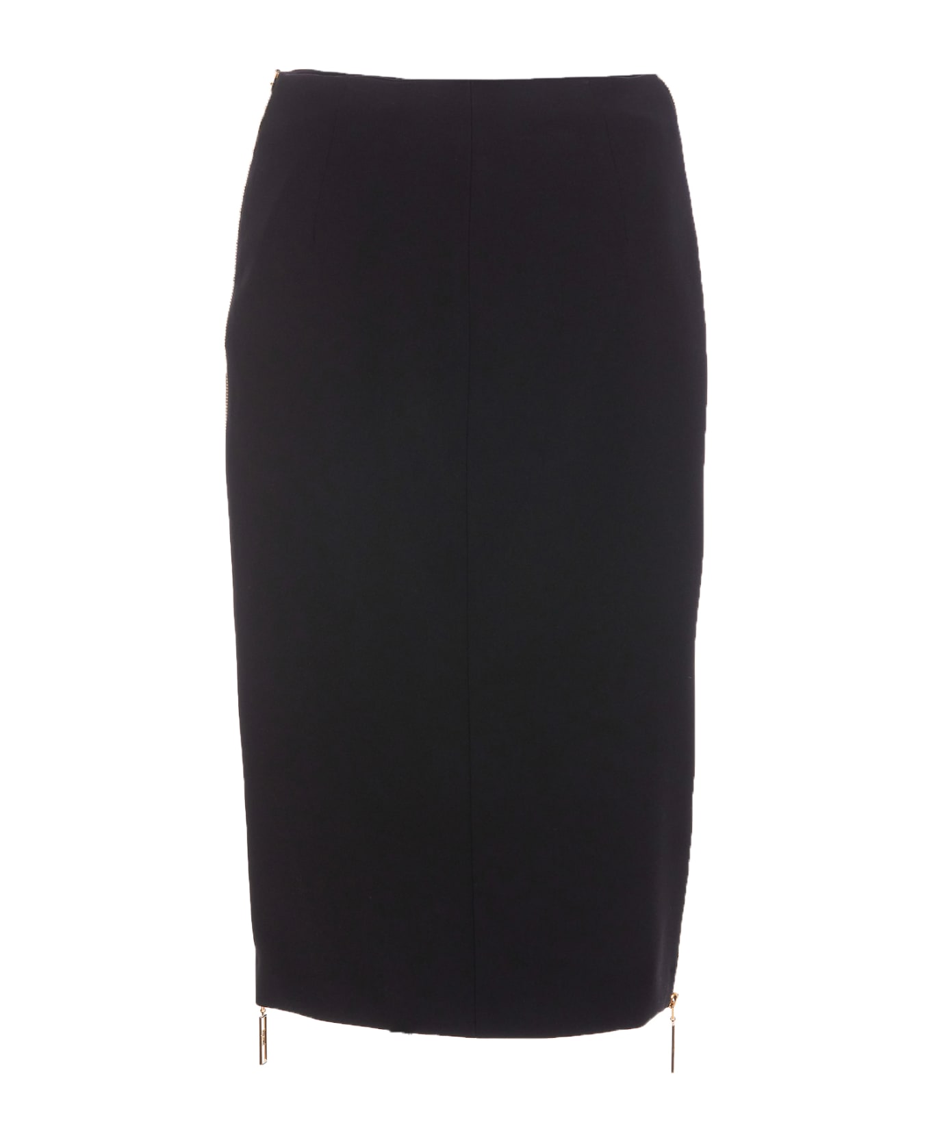 Elisabetta Franchi Logo Zip Midi Skirt - Black