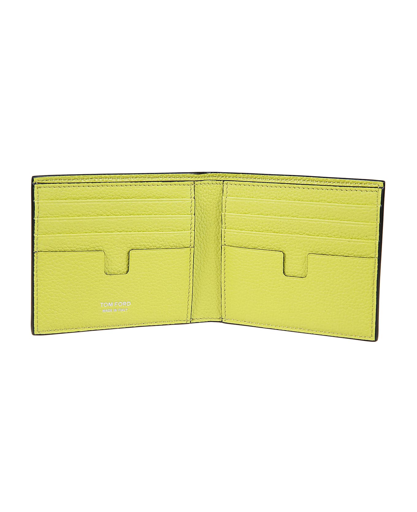 Tom Ford Two-tone Classic Bifold Wallet - Black/lime
