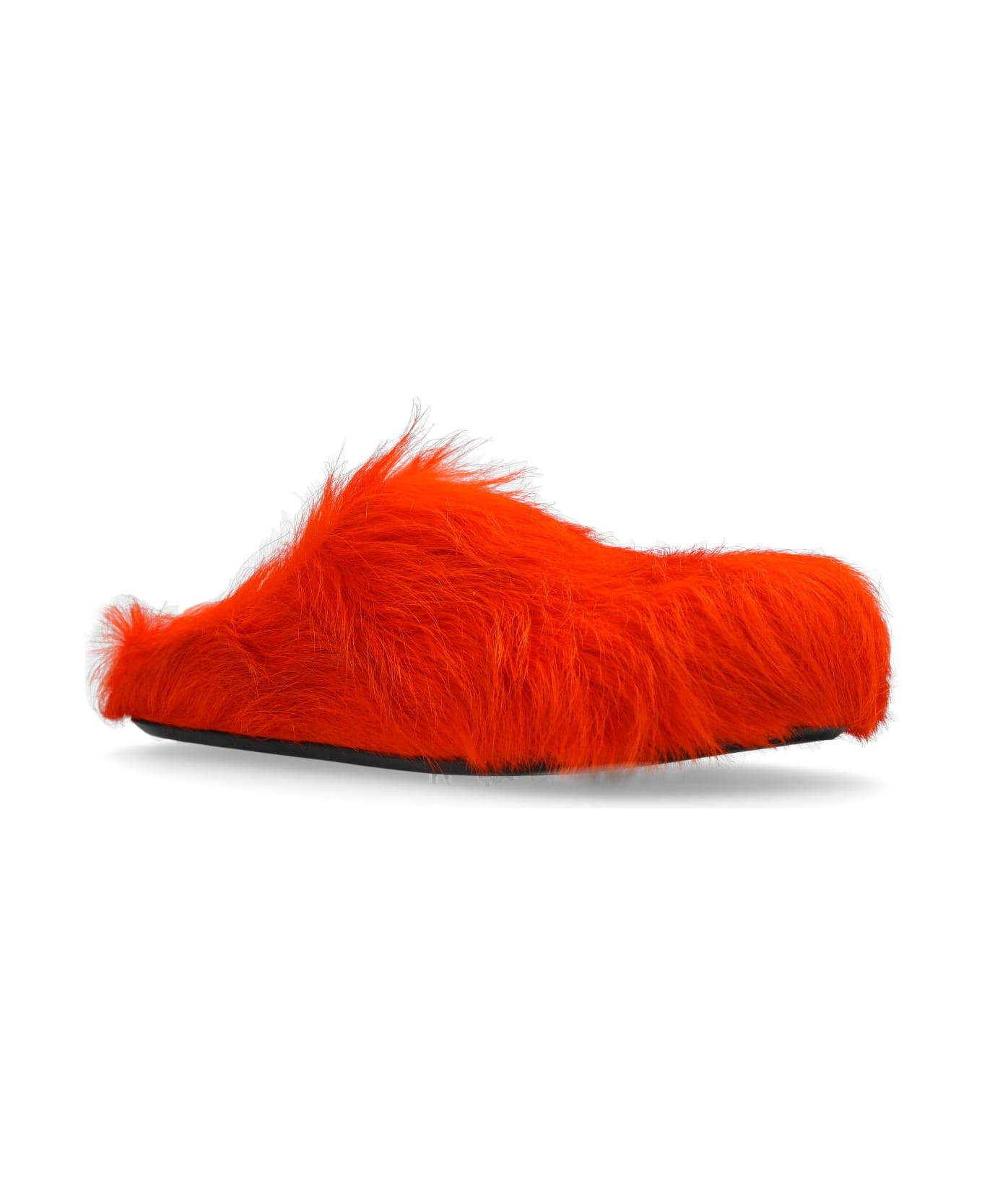 Marni 'fussbett' Fur Slides - ORANGE