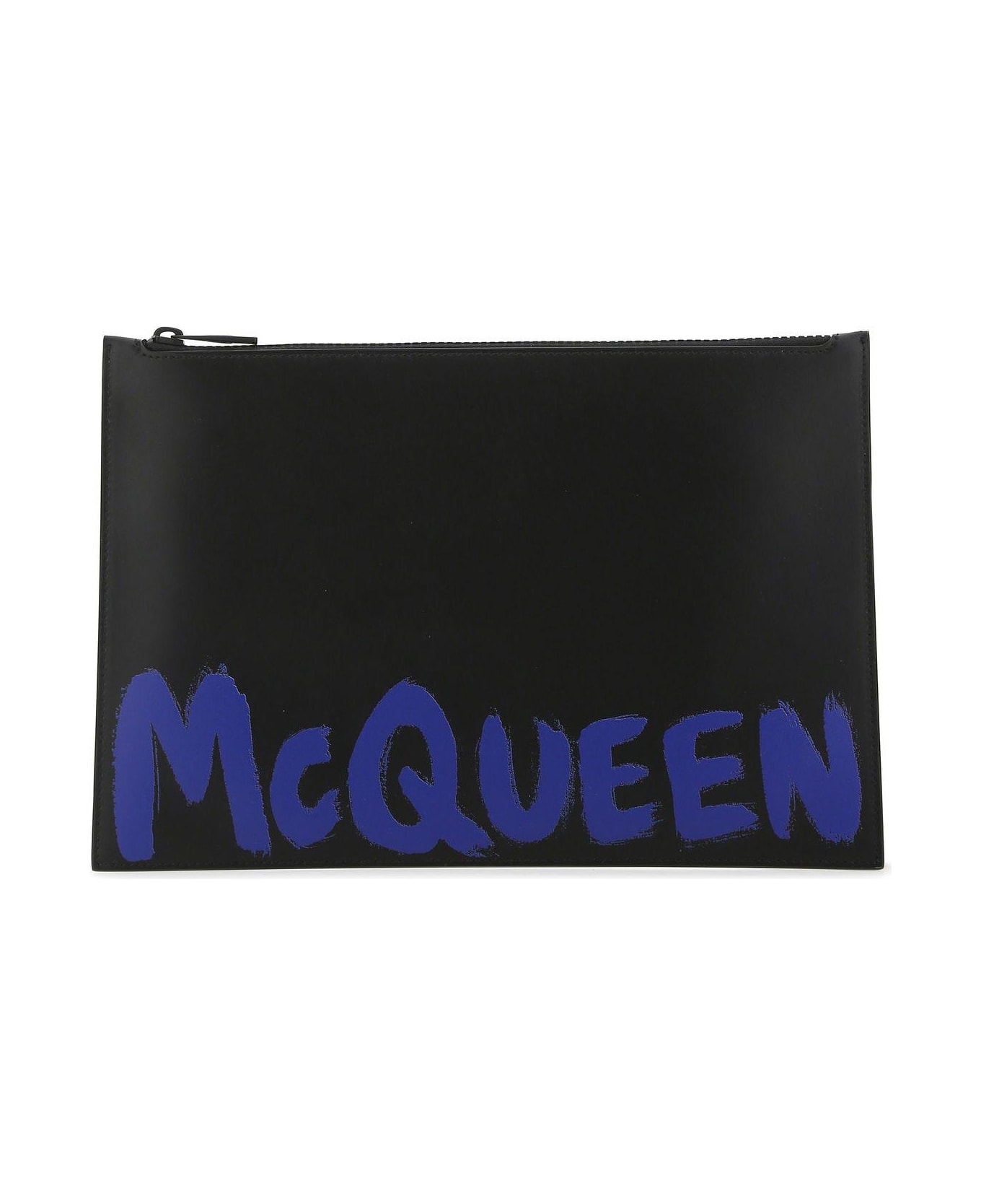 Alexander McQueen Black Leather Clutch - Black