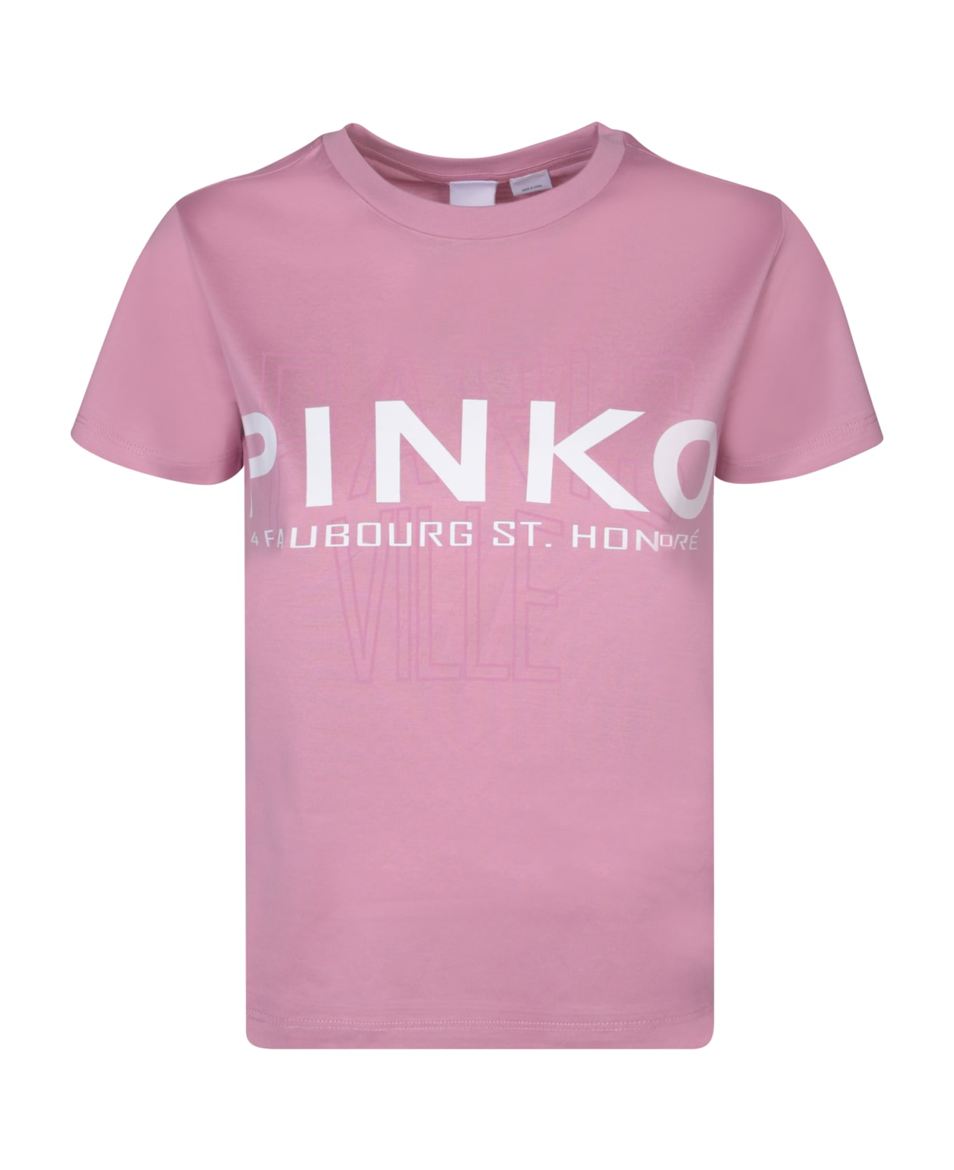 Pinko Cotton T-shirt With Logo - Pink