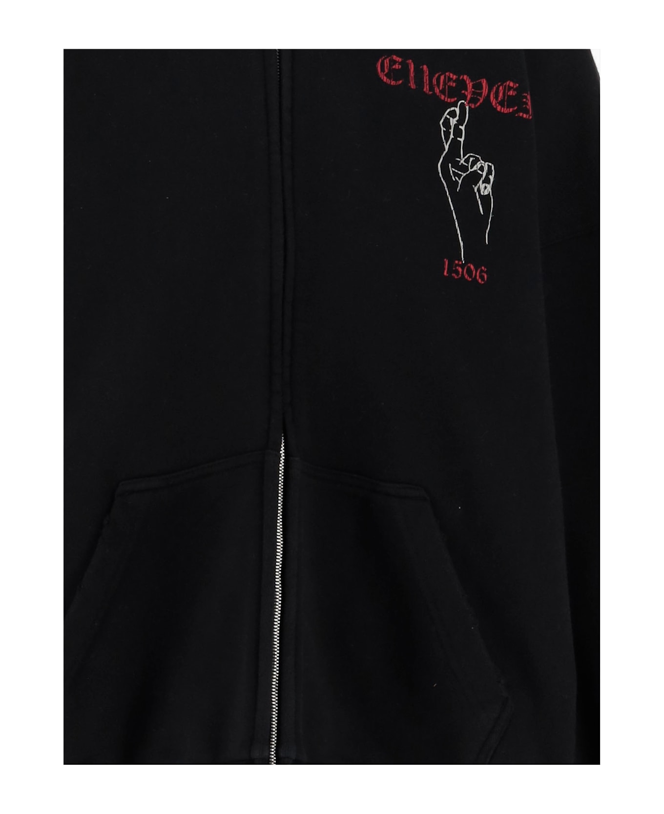 WE11 DONE Cotton Sweatshirt With Elleven Pattern - Black