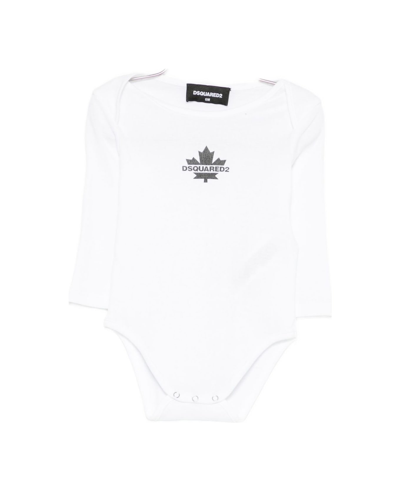 Dsquared2 Kids Long-sleeved Cotton Bodysuit - White