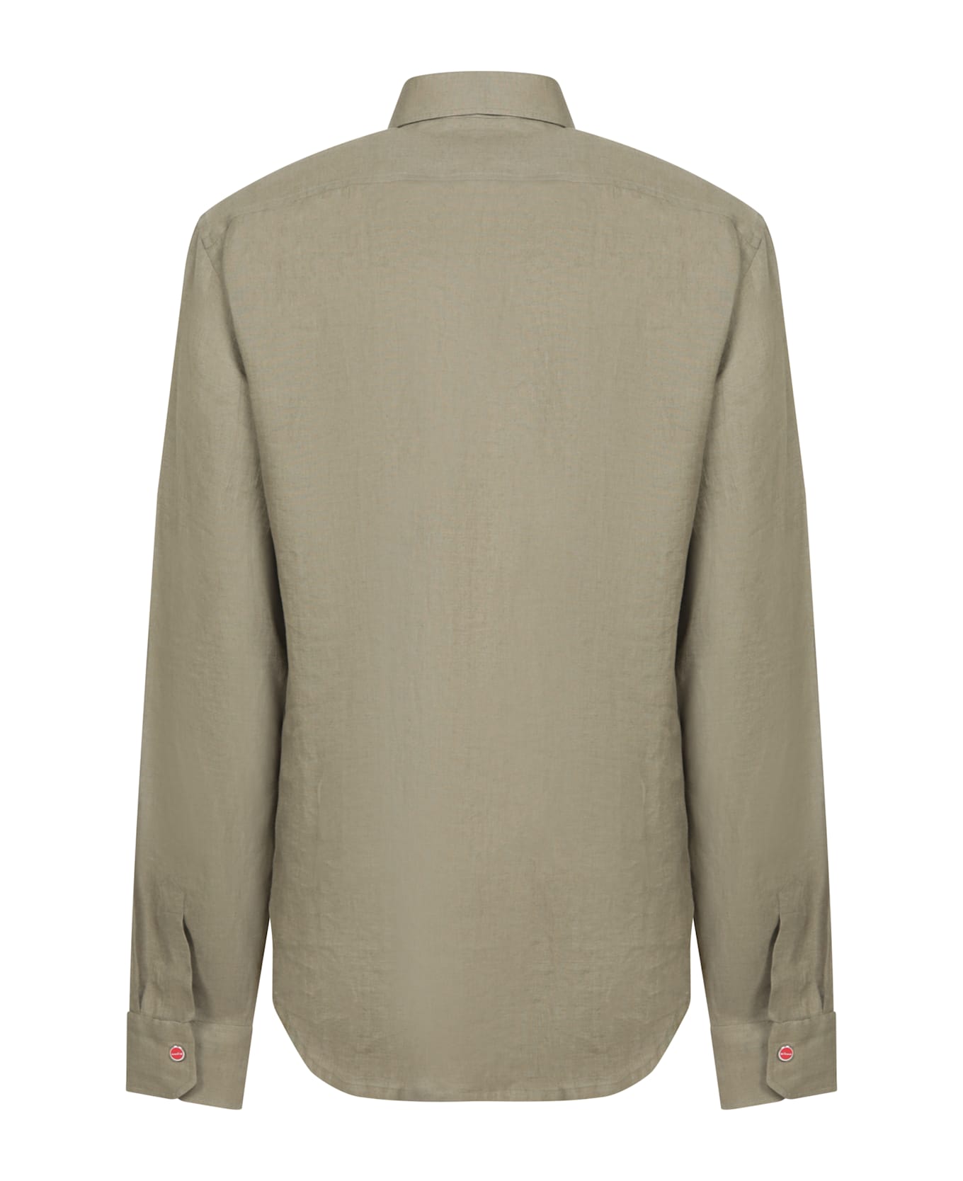 Kiton Olive Green- Brown Linen Overshirt - Brown