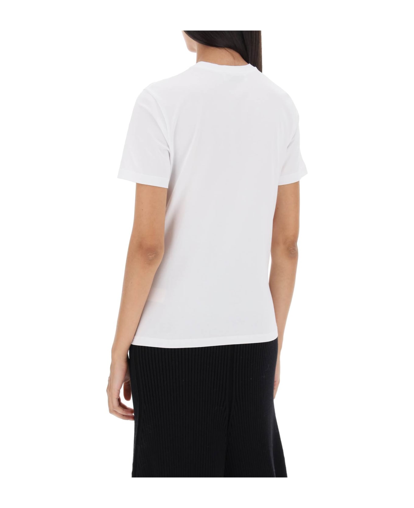 Tory Burch Crewneck T-shirt With Embroidered Logo - White