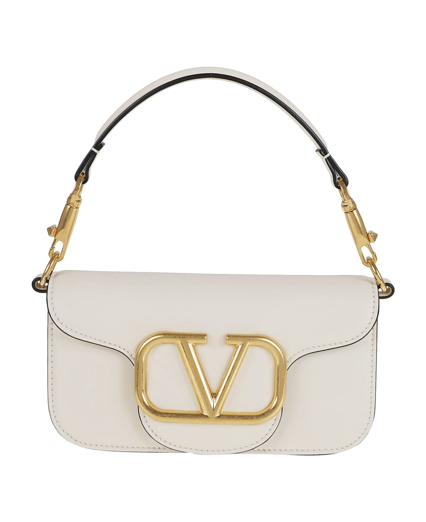 Valentino Garavani Small Shoulder Bag Loco` - Light Ivory