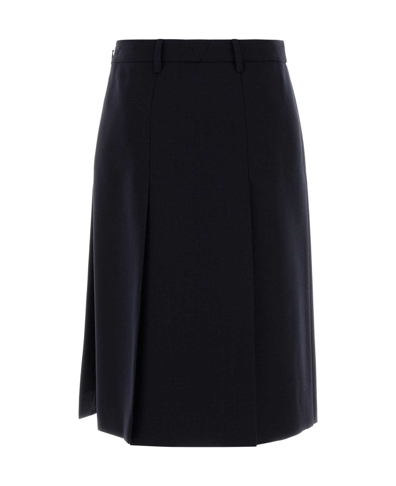Prada Dark Blu Wool Skirt - BLEU