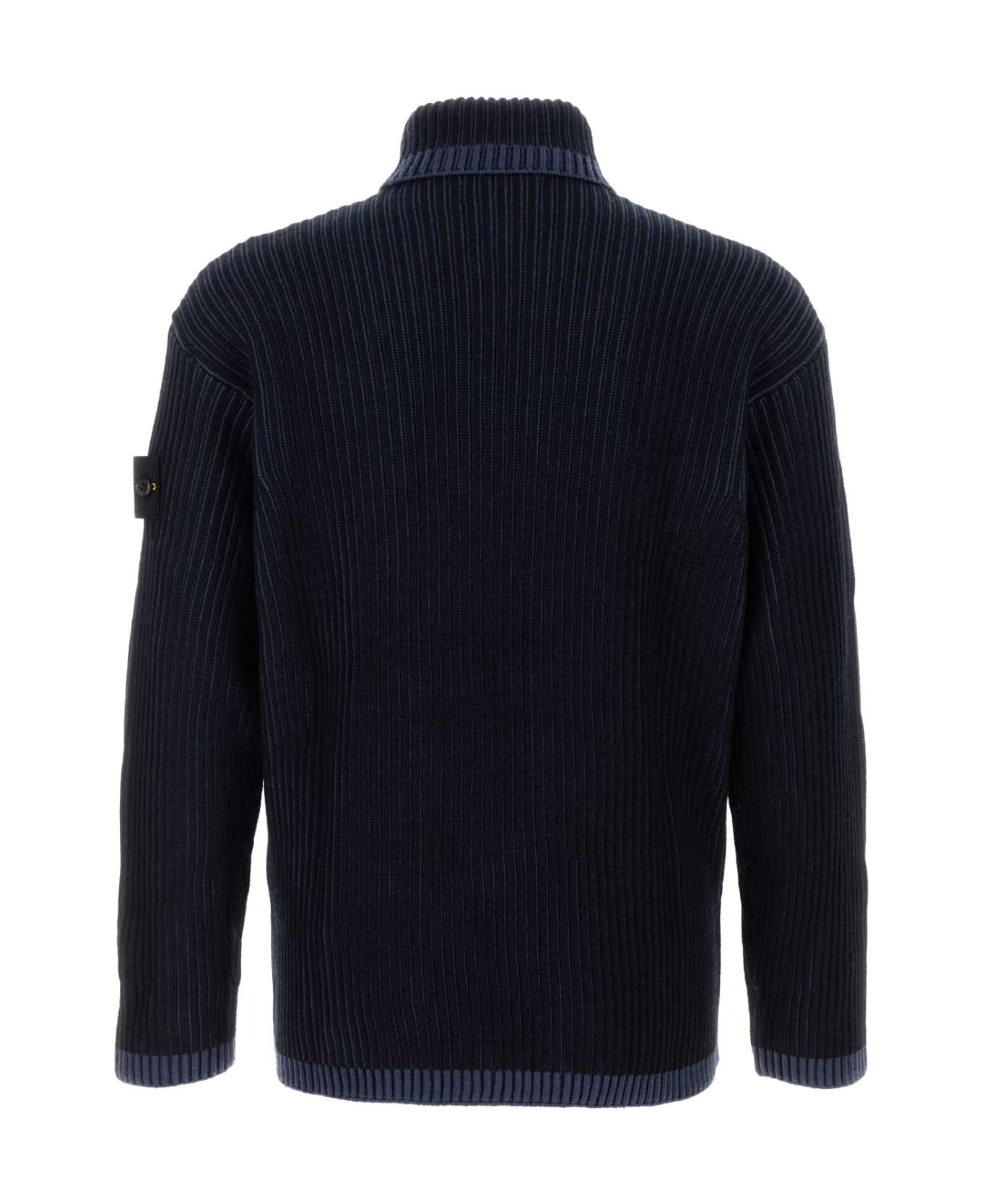 Stone Island Midnight Blue Wool Sweater - NAVYBLUE