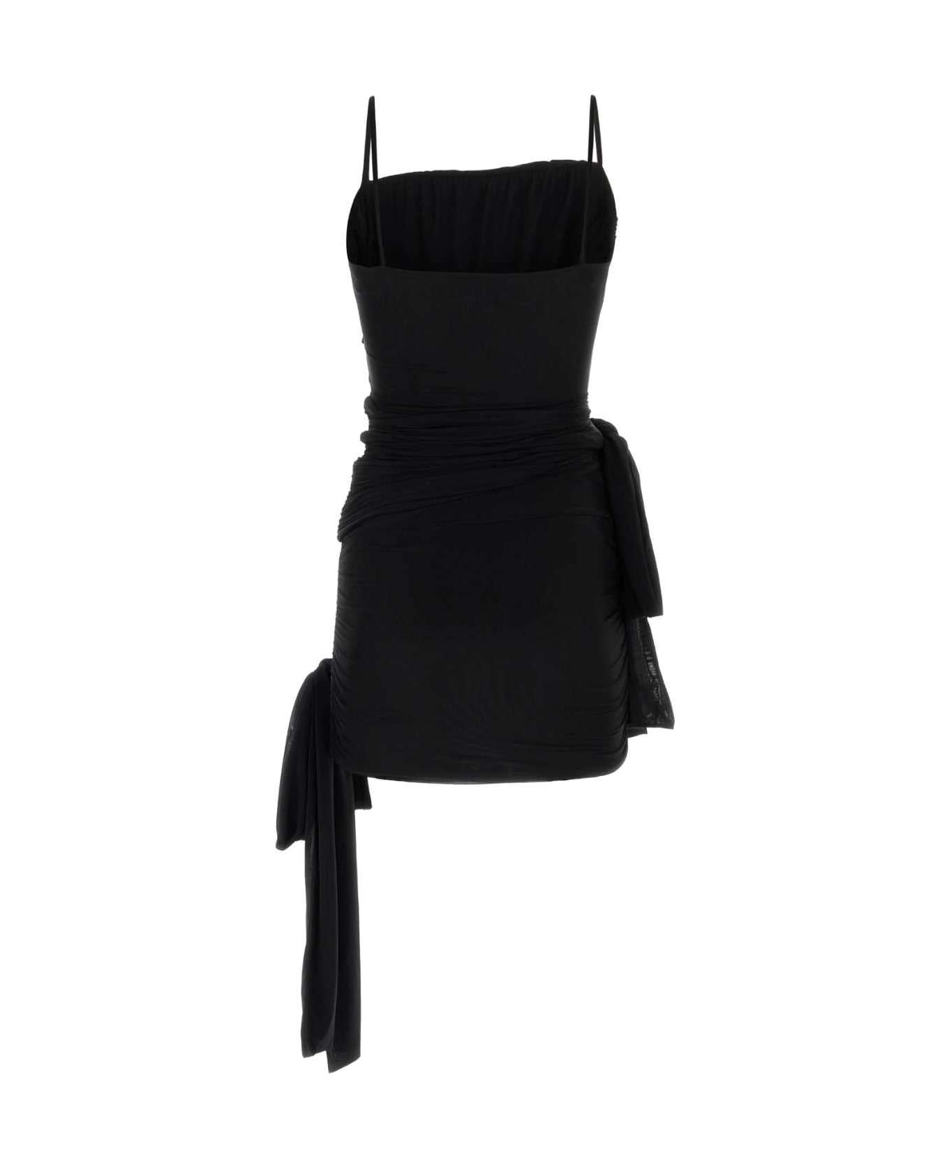 Blumarine Black Stretch Nylon Mini Dress - NERO