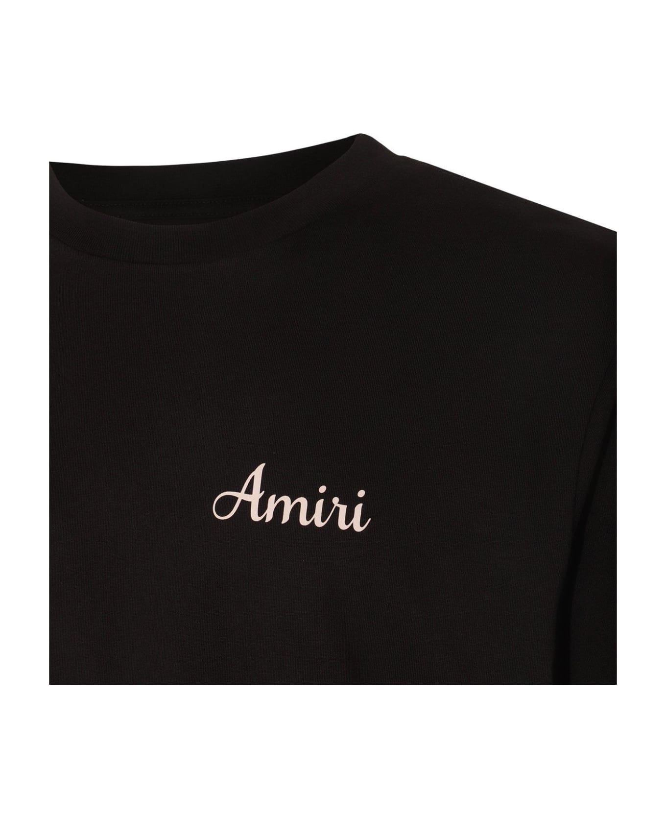 AMIRI Logo Printed Crewneck T-shirt - BLACK シャツ