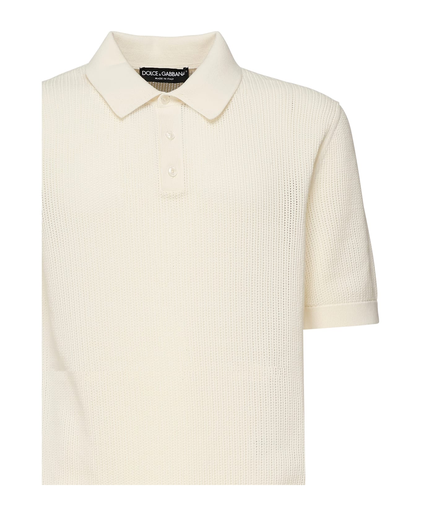 Dolce 
Gabbana Short-sleeved Cotton Polo-shirt - White