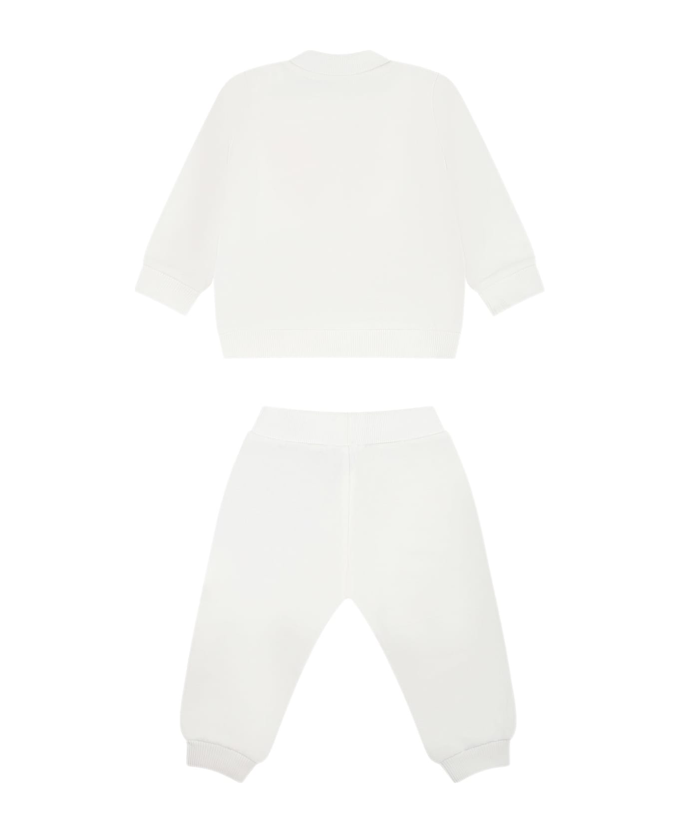 Moschino White Set For Baby Girl With Teddy Bear And Logo - White