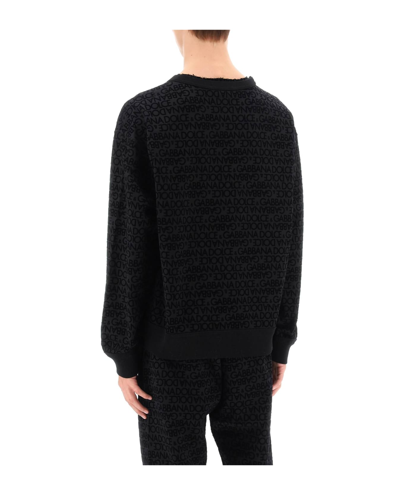 Dolce & Gabbana Sweatshirt With All-over Monogram - Black