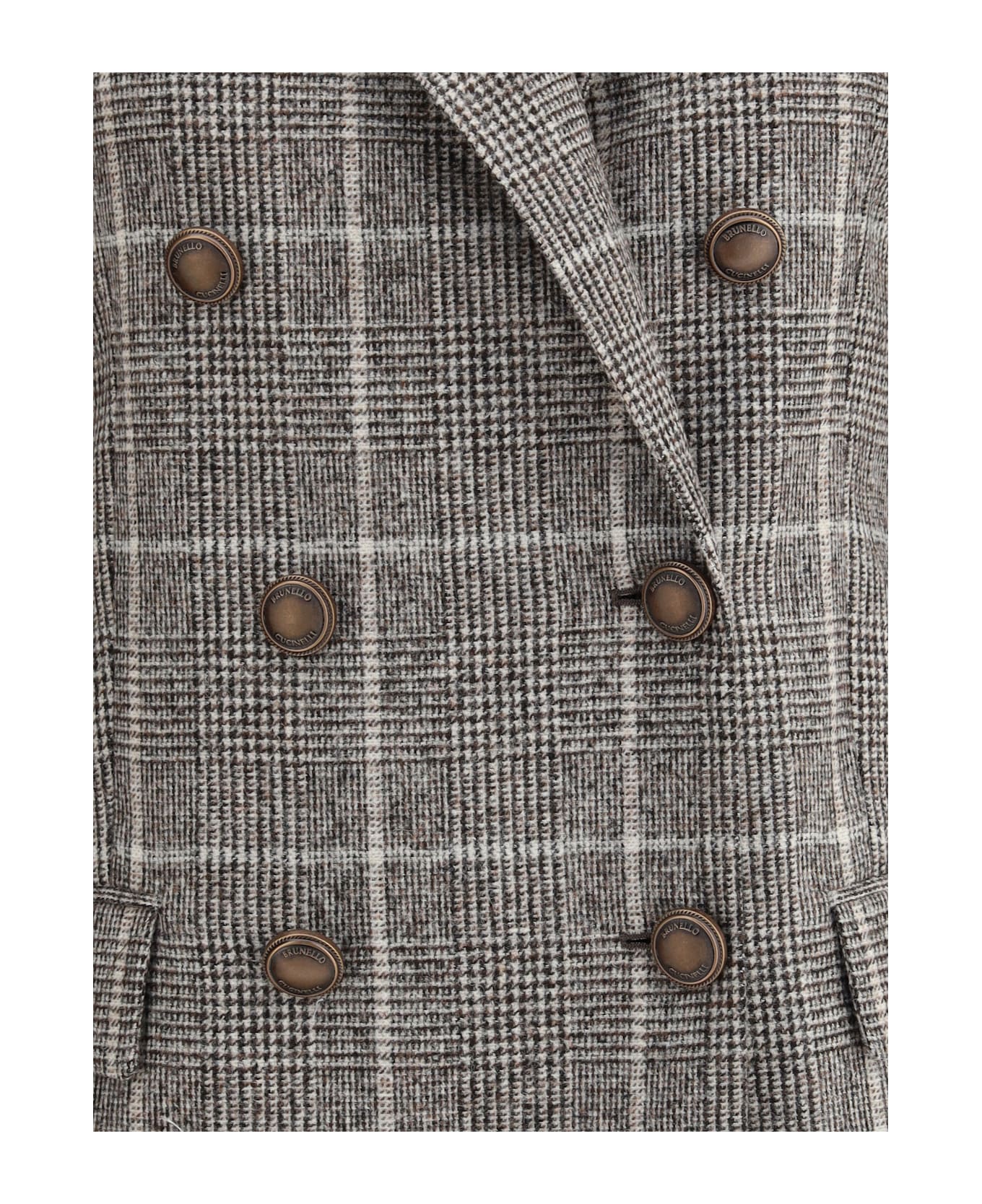 Brunello Cucinelli Alpaca And Wool Prince De Galles Blazer