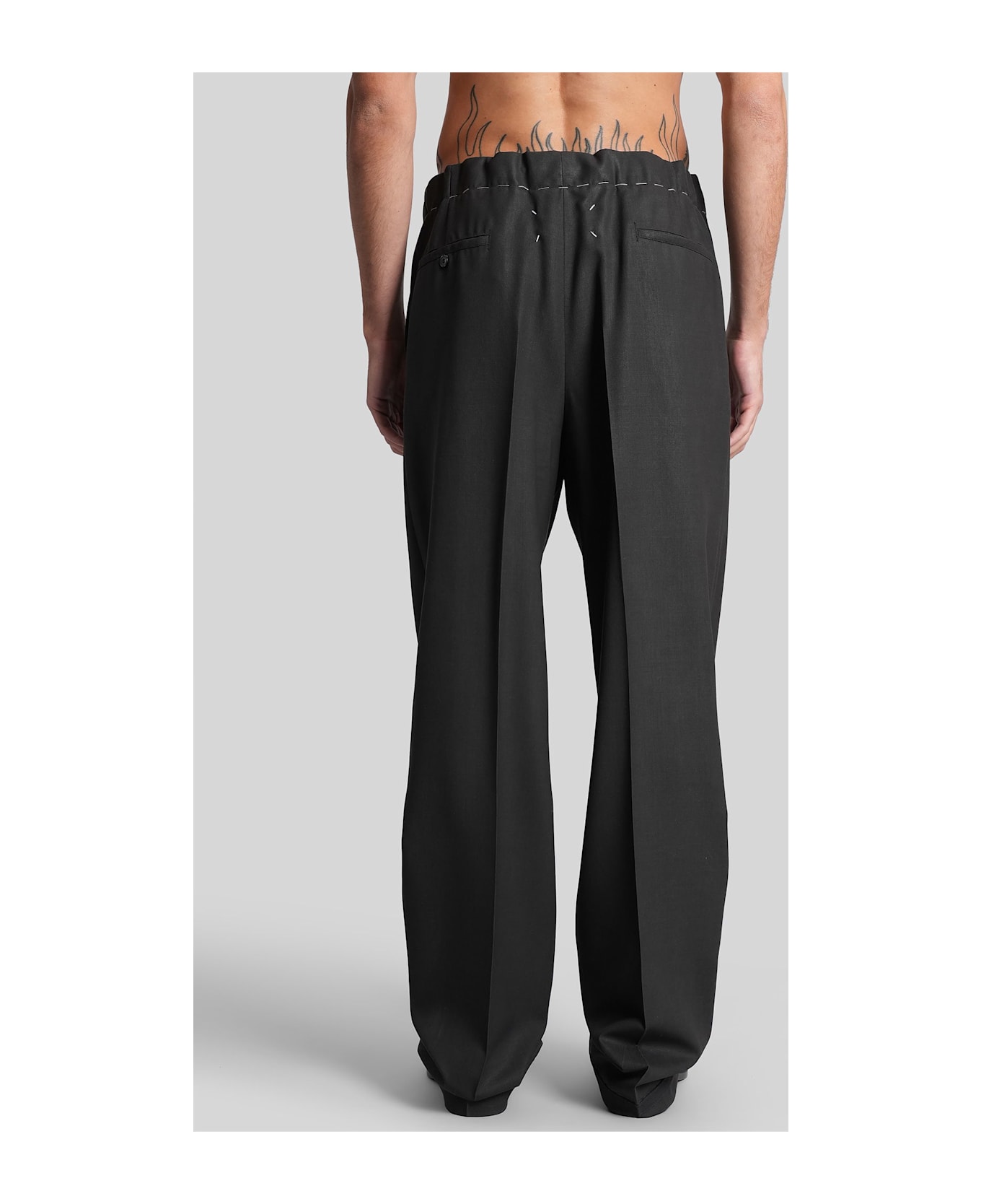 Maison Margiela Pants In Black Cotton - black