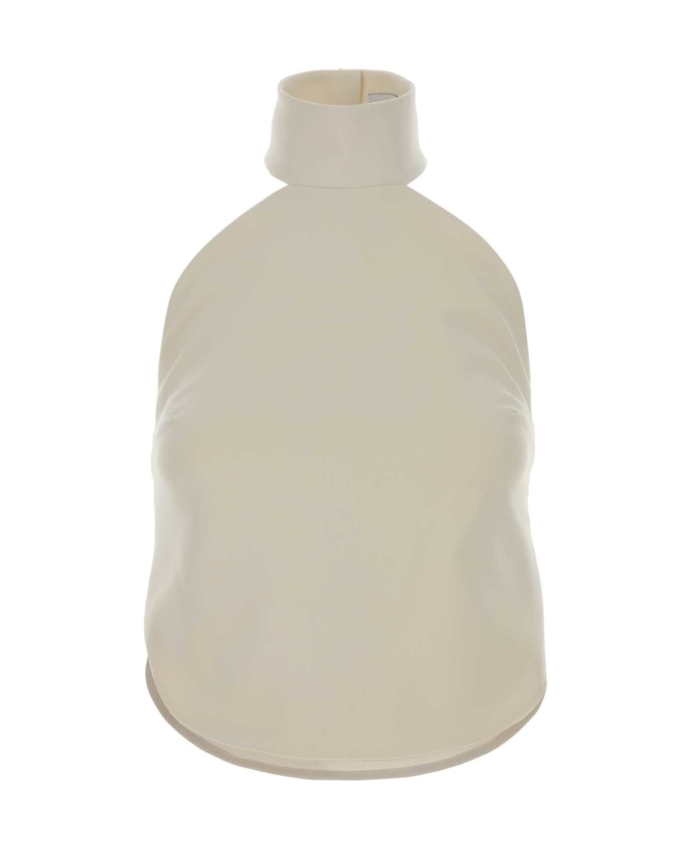 Courrèges White Crepe Eclipse Top - NATURAL