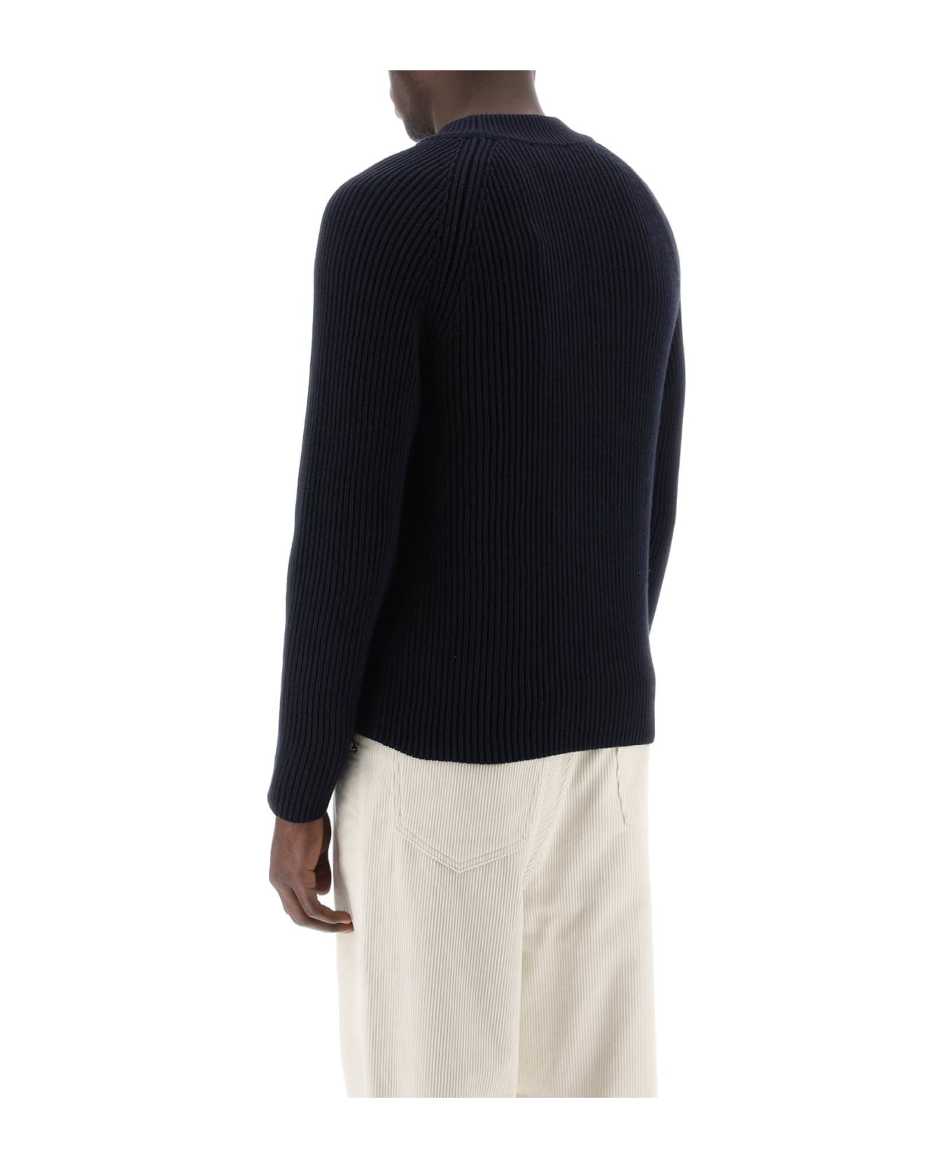Ami Alexandre Mattiussi Cotton-wool Crewneck Sweater - NIGHT BLUE (Blue)