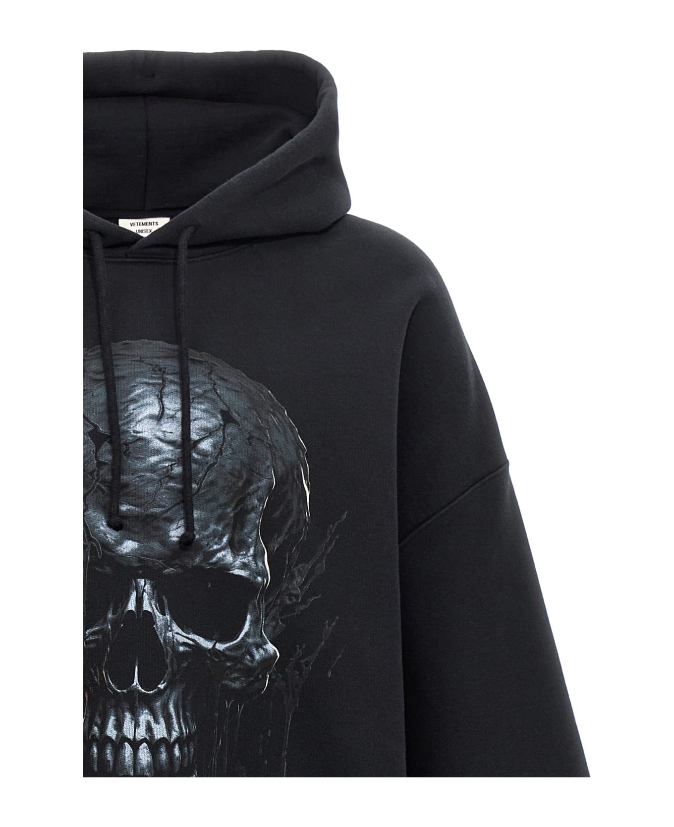 VETEMENTS 'black Skull Metal' Hoodie - Black  