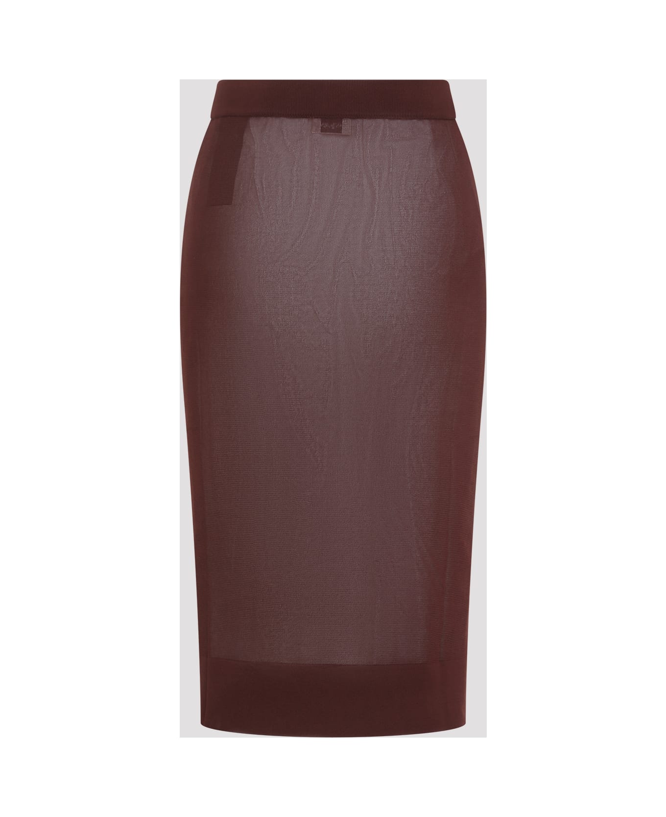 Saint Laurent Knitted Pencil Skirt - Prune