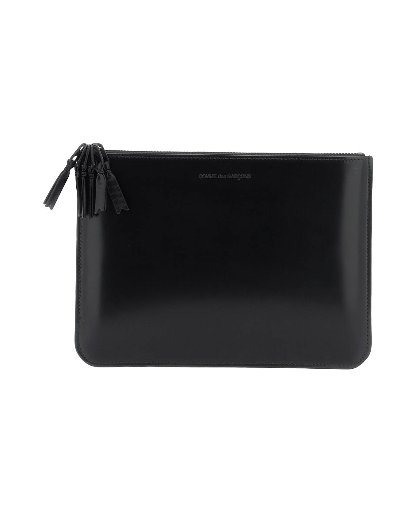 Comme des Garçons Wallet Brushed Leather Multi-zip Pouch With - BLACK (Black) トラベルバッグ