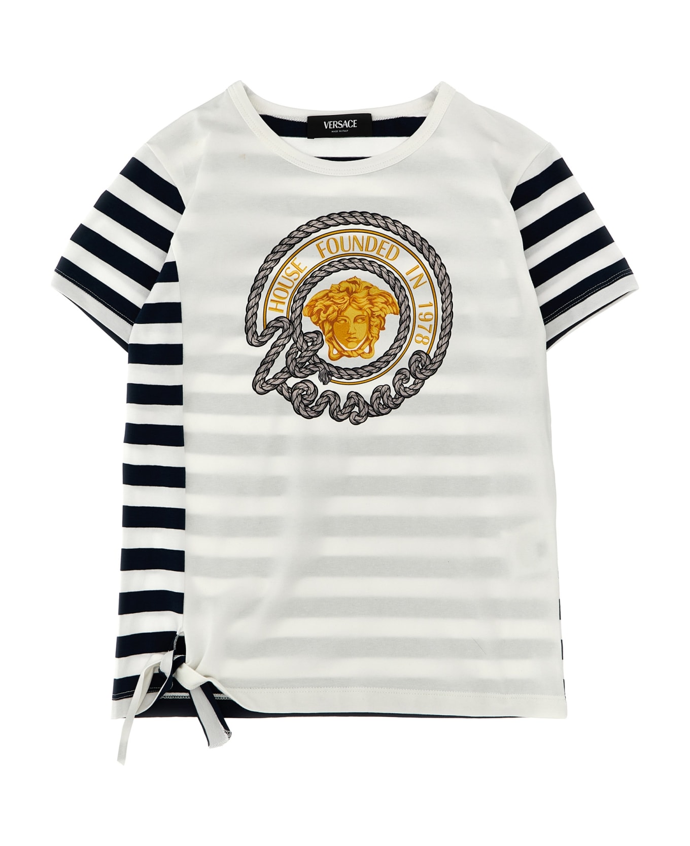 Versace Logo Stripes T-shirt - Bianco Tシャツ＆ポロシャツ