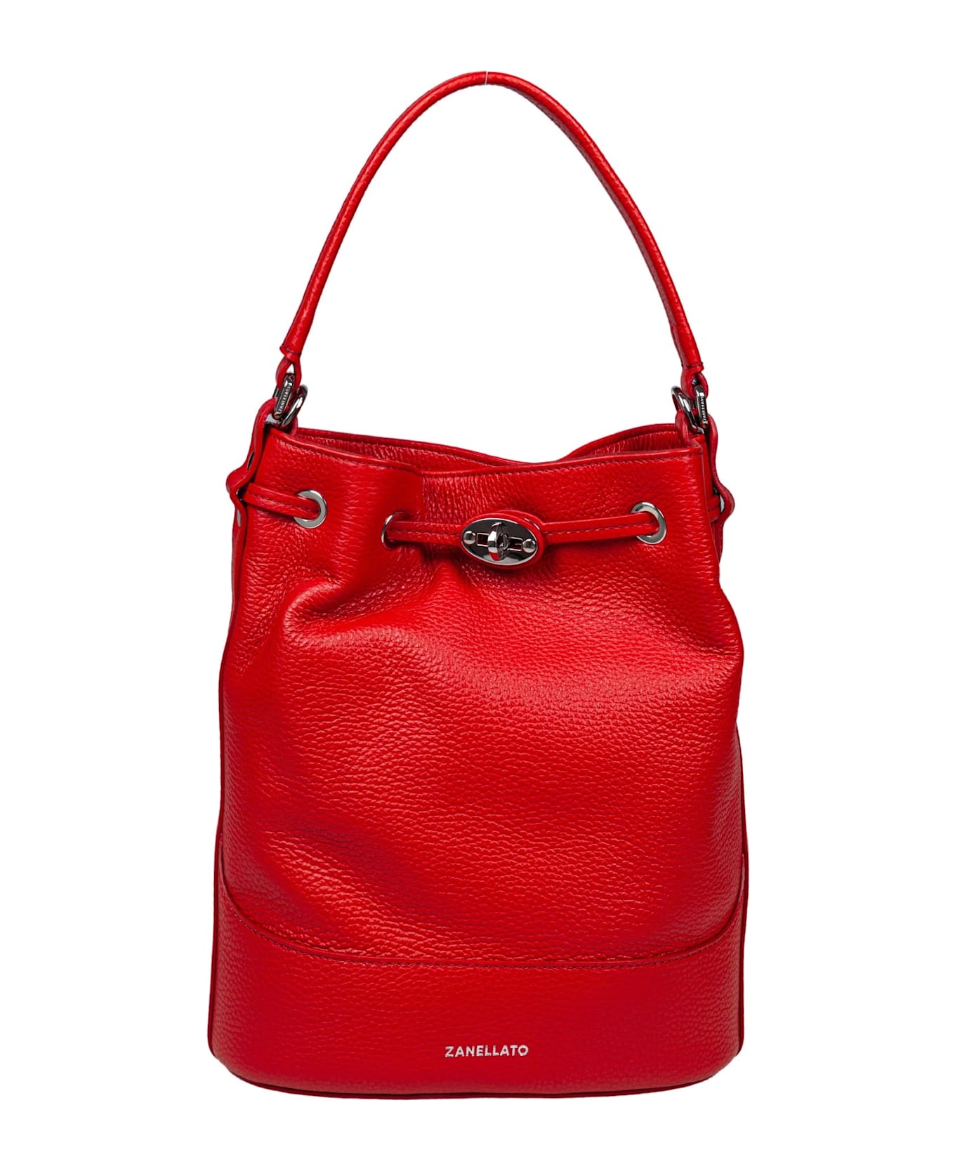 Zanellato Monda
 Daily Day S Leather Bucket Bag Red Color - Red