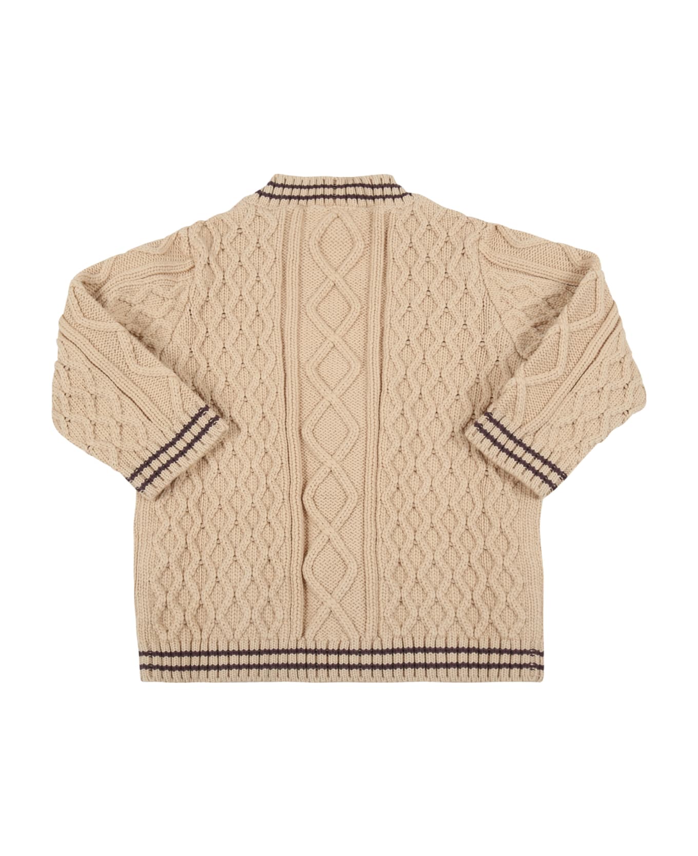 Fendi Beige Cardigan For Babies With Double Ff - Beige