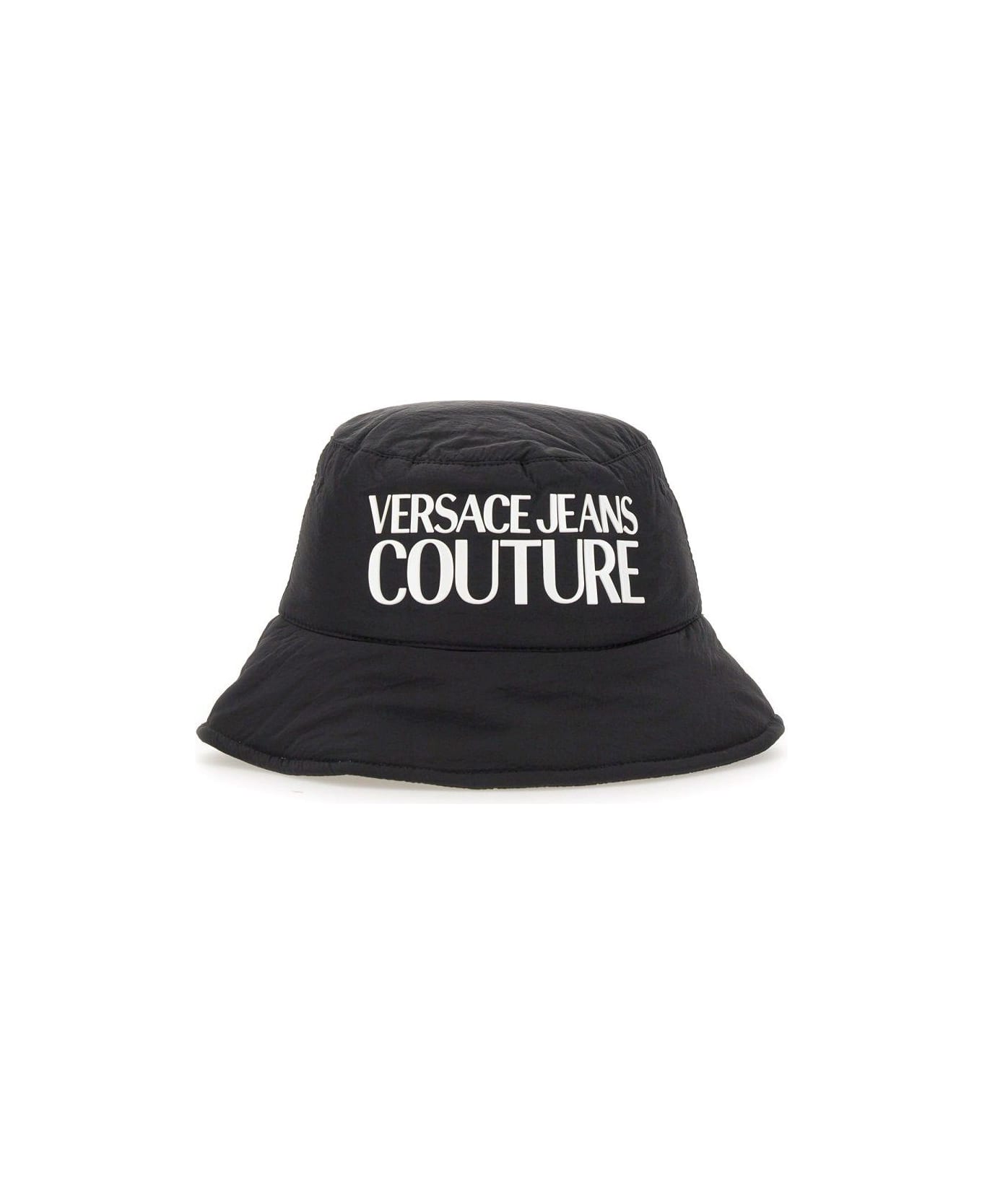Versace Jeans Couture Bucket Hat With Logo - NERO