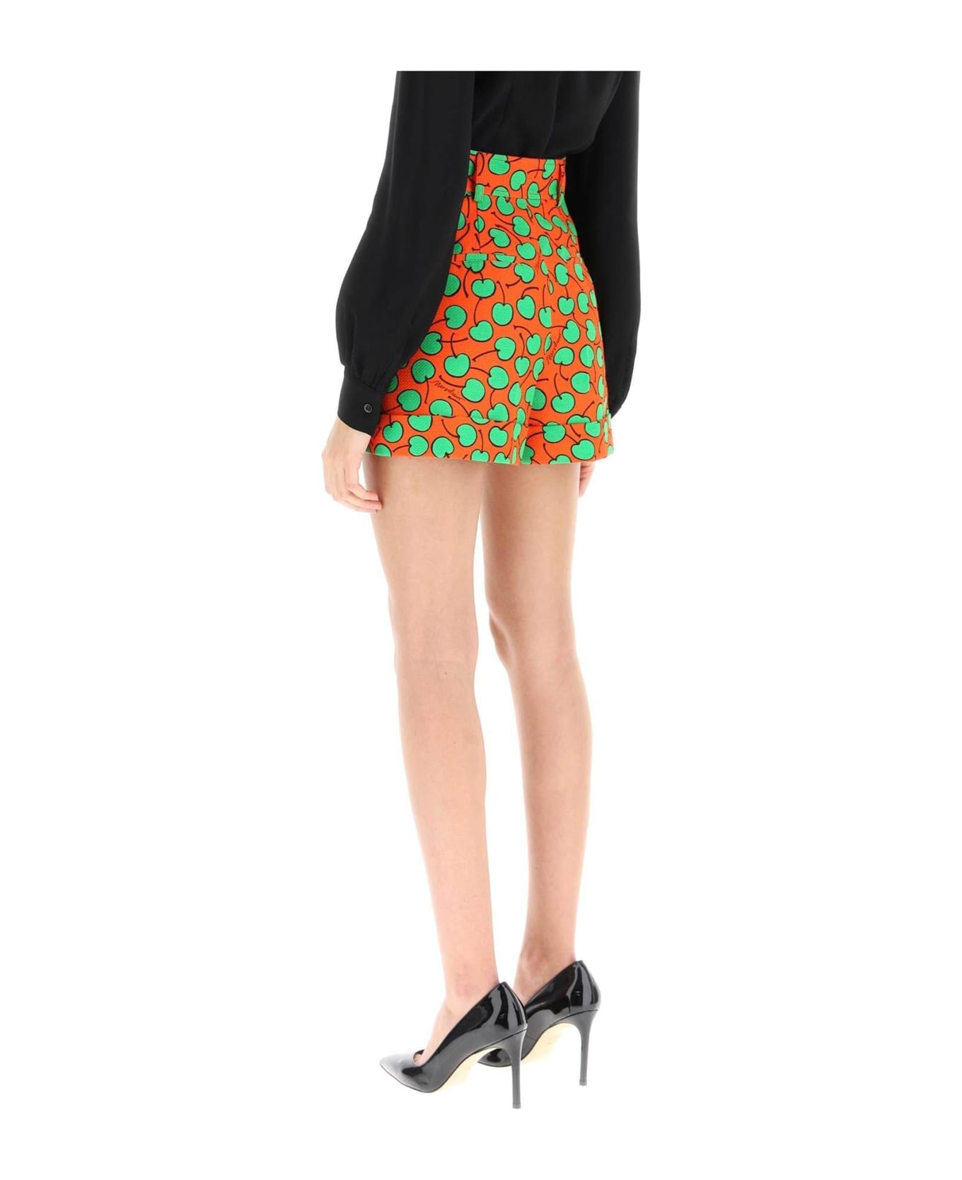 Moschino Cherry Print Piquet Shorts - ORANGE/GREEN ショートパンツ