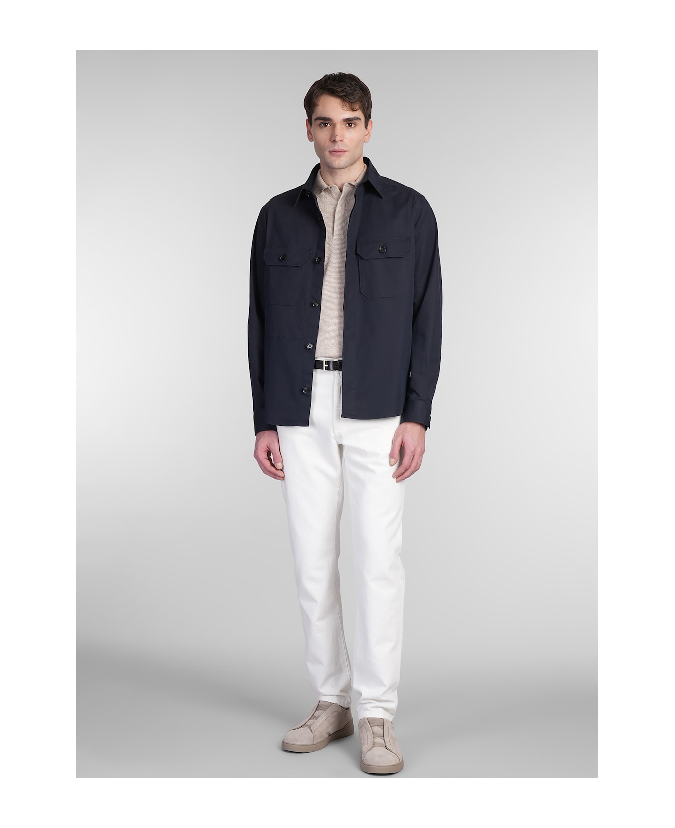 Zegna Shirt In Blue Cotton - BLUE