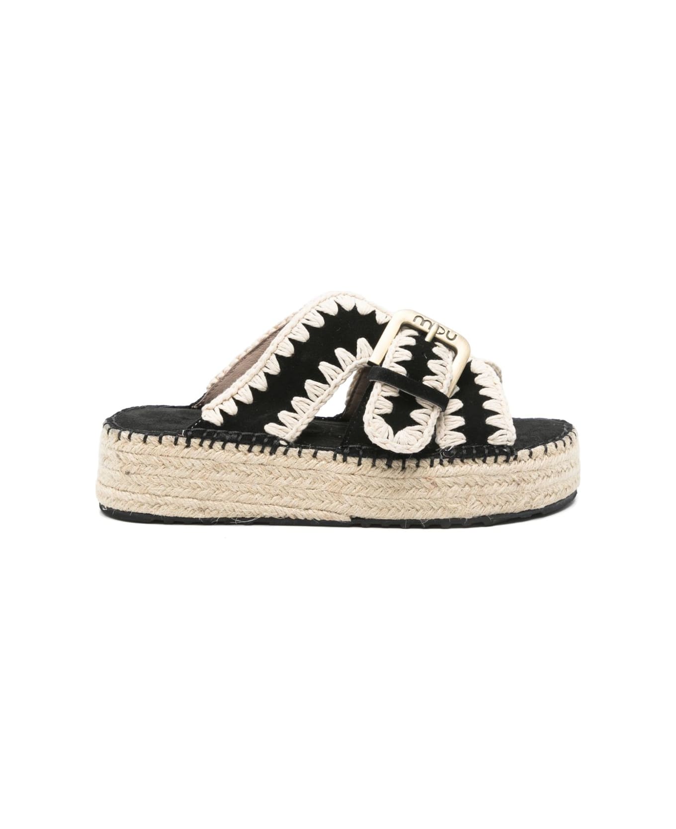Mou Jute Sandals - Black