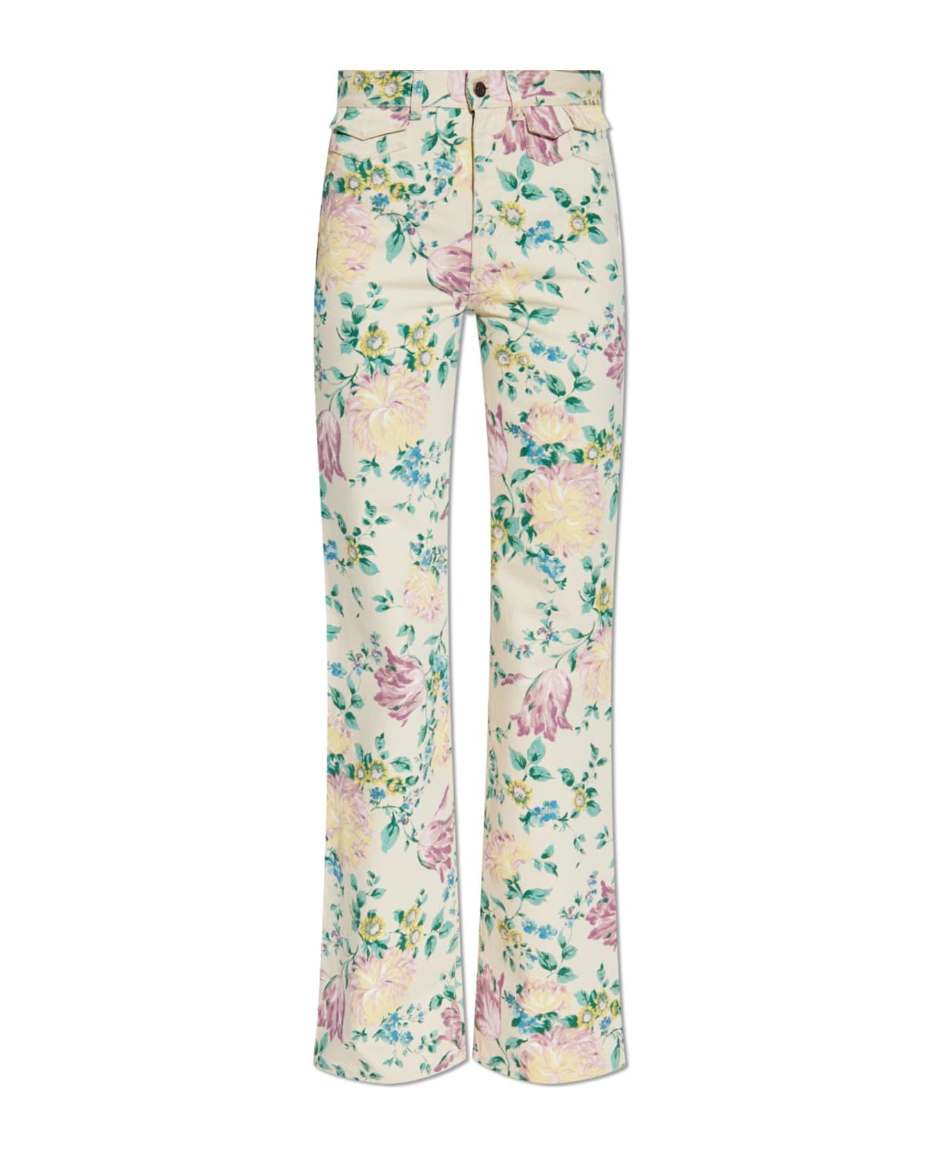 Chloé Jeans With Floral Motif - Clear Blue
