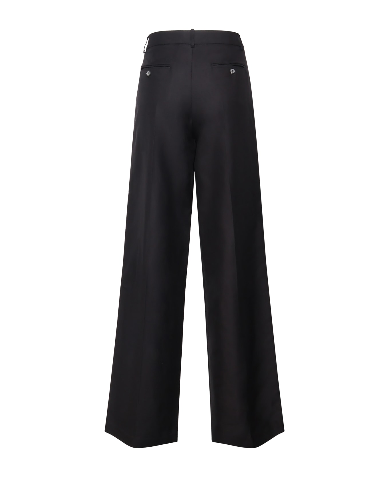 Magda Butrym Wide Leg Tailored Silk Pants - Black