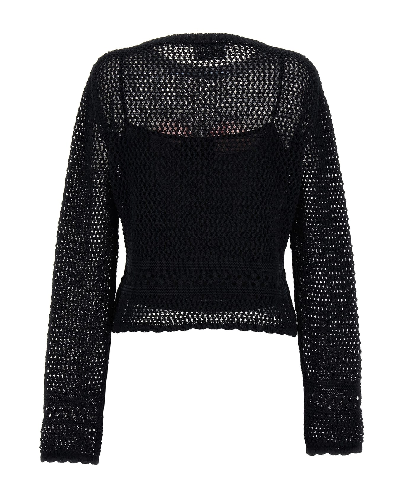 M05CH1N0 Jeans Crochet Sweater - Black  