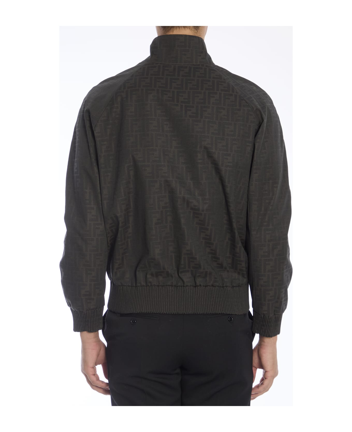 Fendi Coated Canvas Bomber Jacket - GREEN