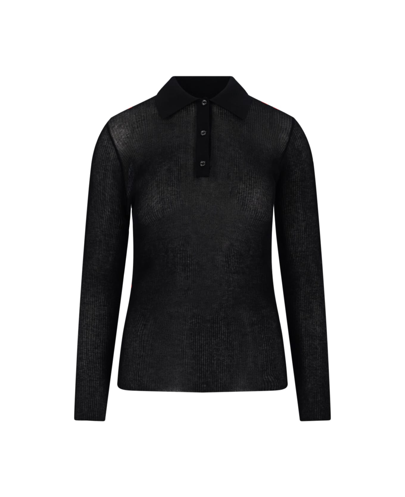Moncler Logo Ribbed Top - Black  