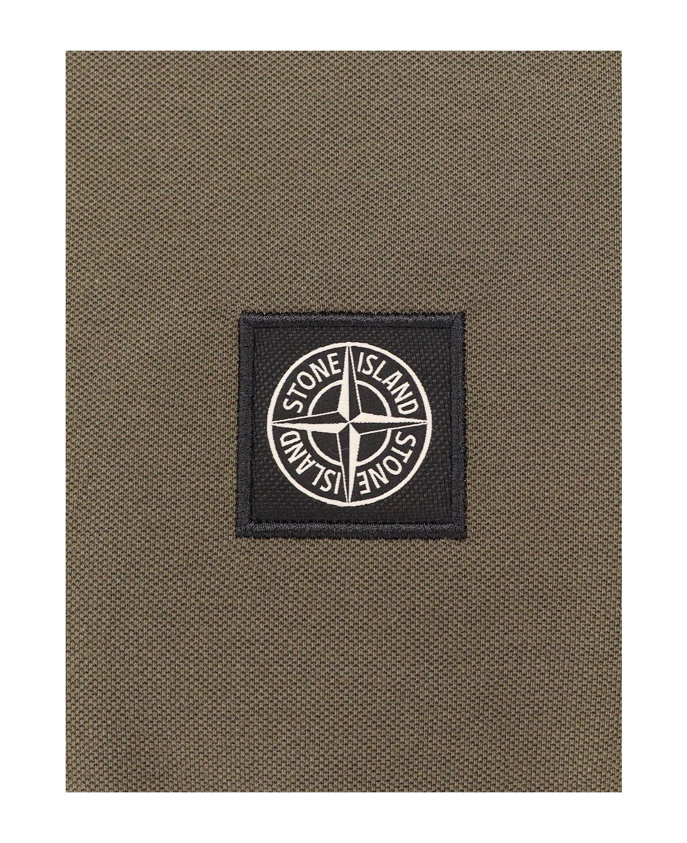 Stone Island Short Sleeve Slim Fit Polo Shirt - Green