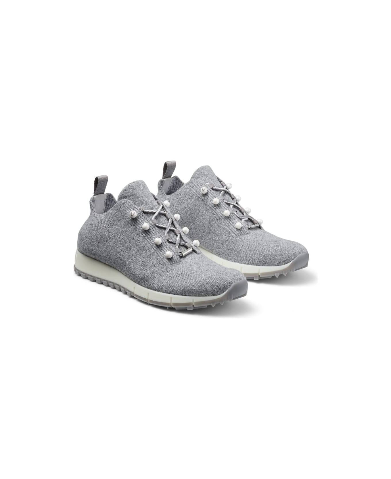 Jimmy Choo Veles Pearl Embellished Sneakers - Grey