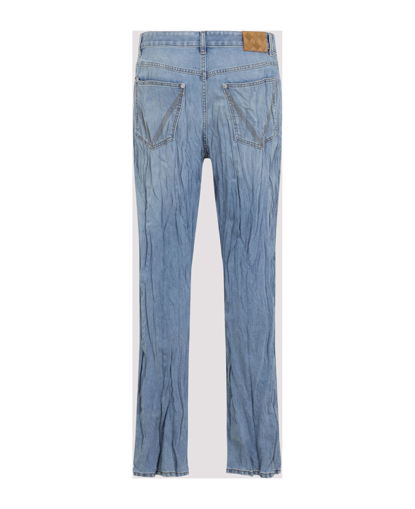 Bottega Veneta Crushed Denim Pants - Light Blue