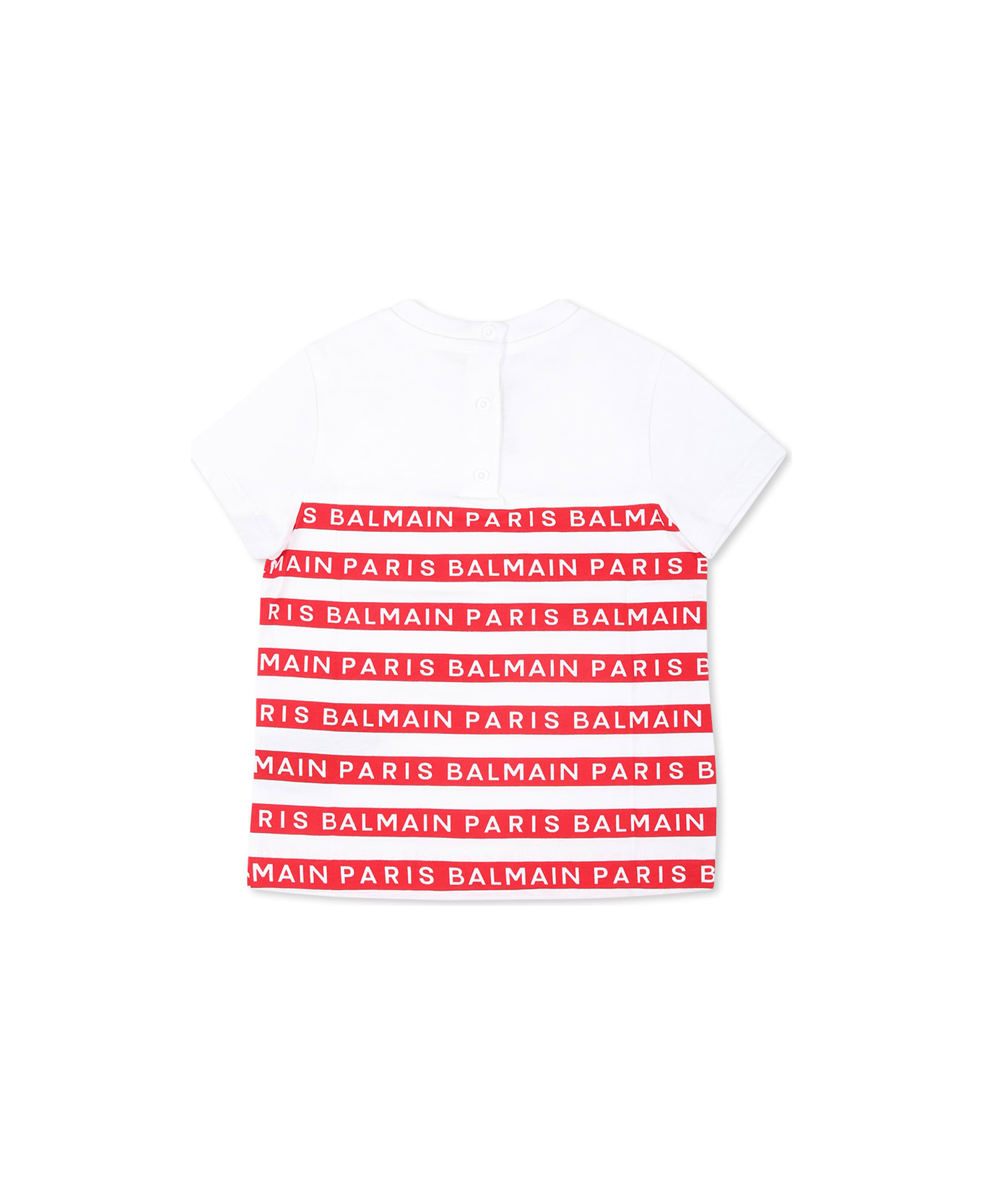 Balmain White T-shirt For Baby Boy With Logo - White