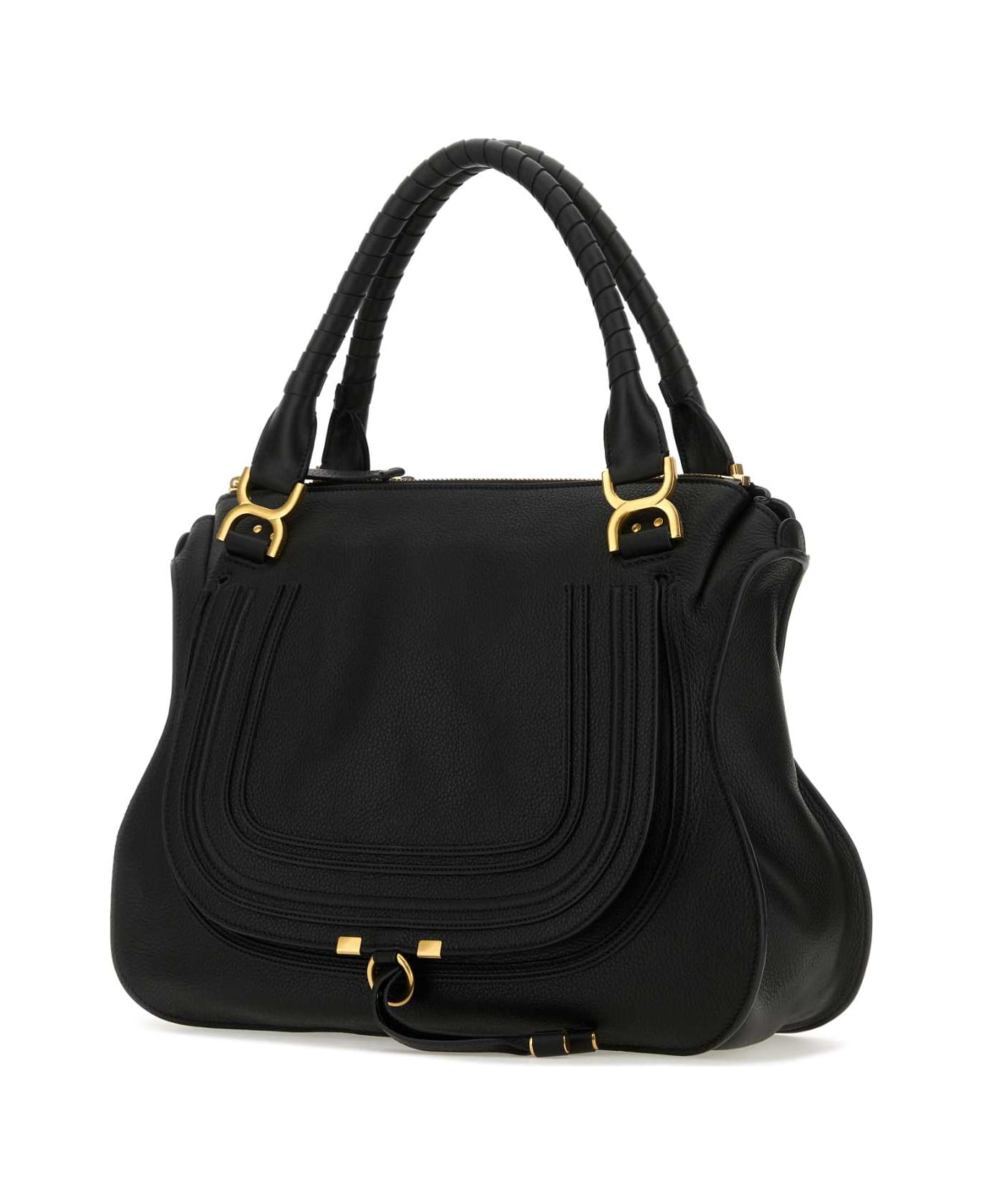 Chloé Black Leather Big Marcie Handbag - BLACK