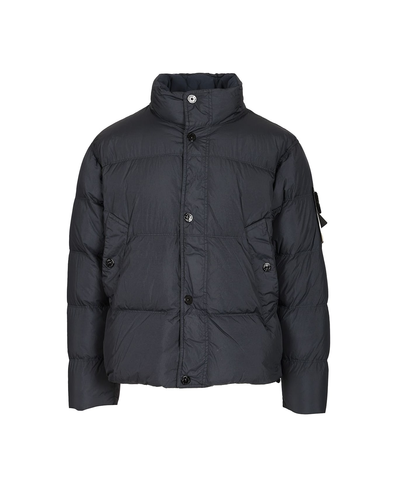 Stone Island Down Jacket In Lightweight Recycled Nylon Reps - BLUE