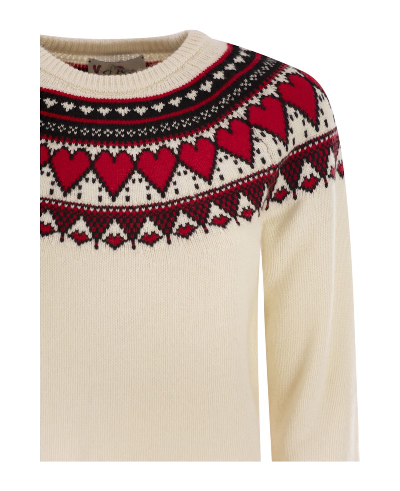 MC2 Saint Barth Nordic-style Heart Pattern Jumper - White