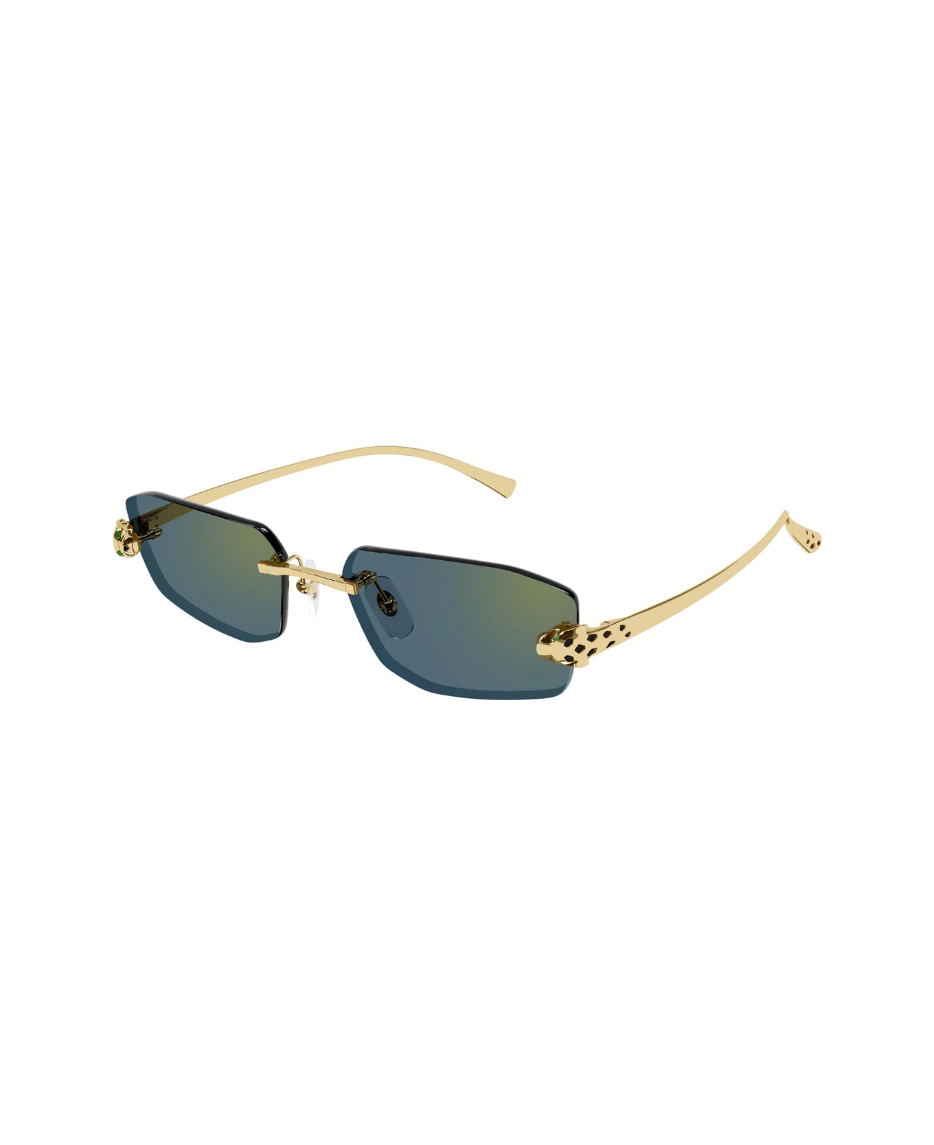 Cartier Eyewear Ct0474s Panthère De Cartier 003 Gold Green Sunglasses - Oro