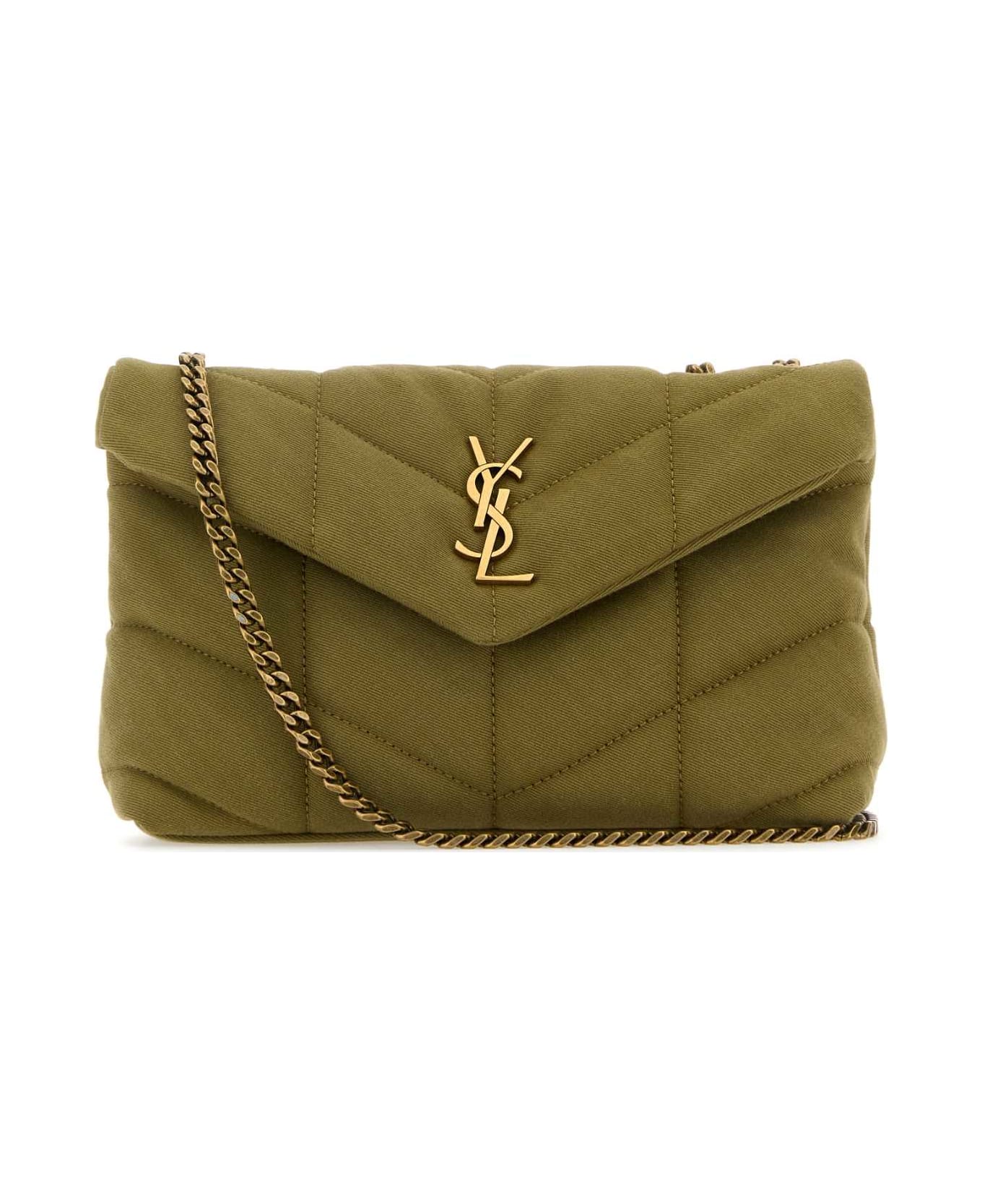 Saint Laurent Olive Green Canvas Puffer Toy Crossbody Bag - FIRGREEN ショルダーバッグ