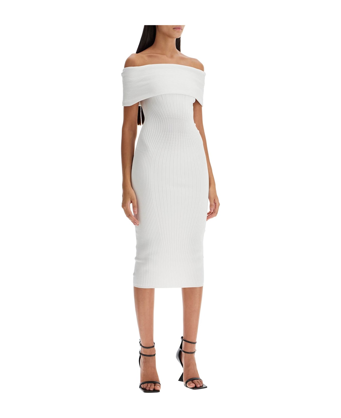 Mugler Off-shoulder Midi - OFF WHITE (White)