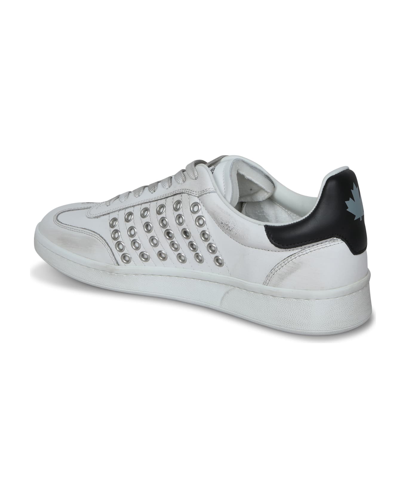 Dsquared2 Black And White Studded Sneakers - White